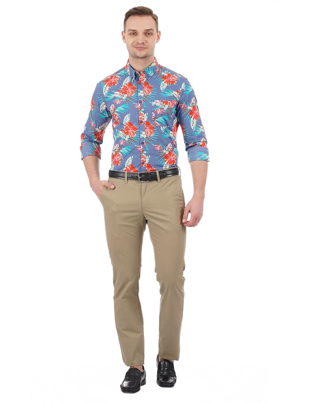 Indian Terrain Men Casual Wear Solid Trousers